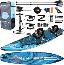 Aqua Spirit SUP Inflatable Stand Up Padde Board 2024, 320 x 81 x 15 cm/457 x 91 x 15 cm, Complete Set with Paddle, Backpack, Pump and Other Accessories, Adult Beginners / Experts