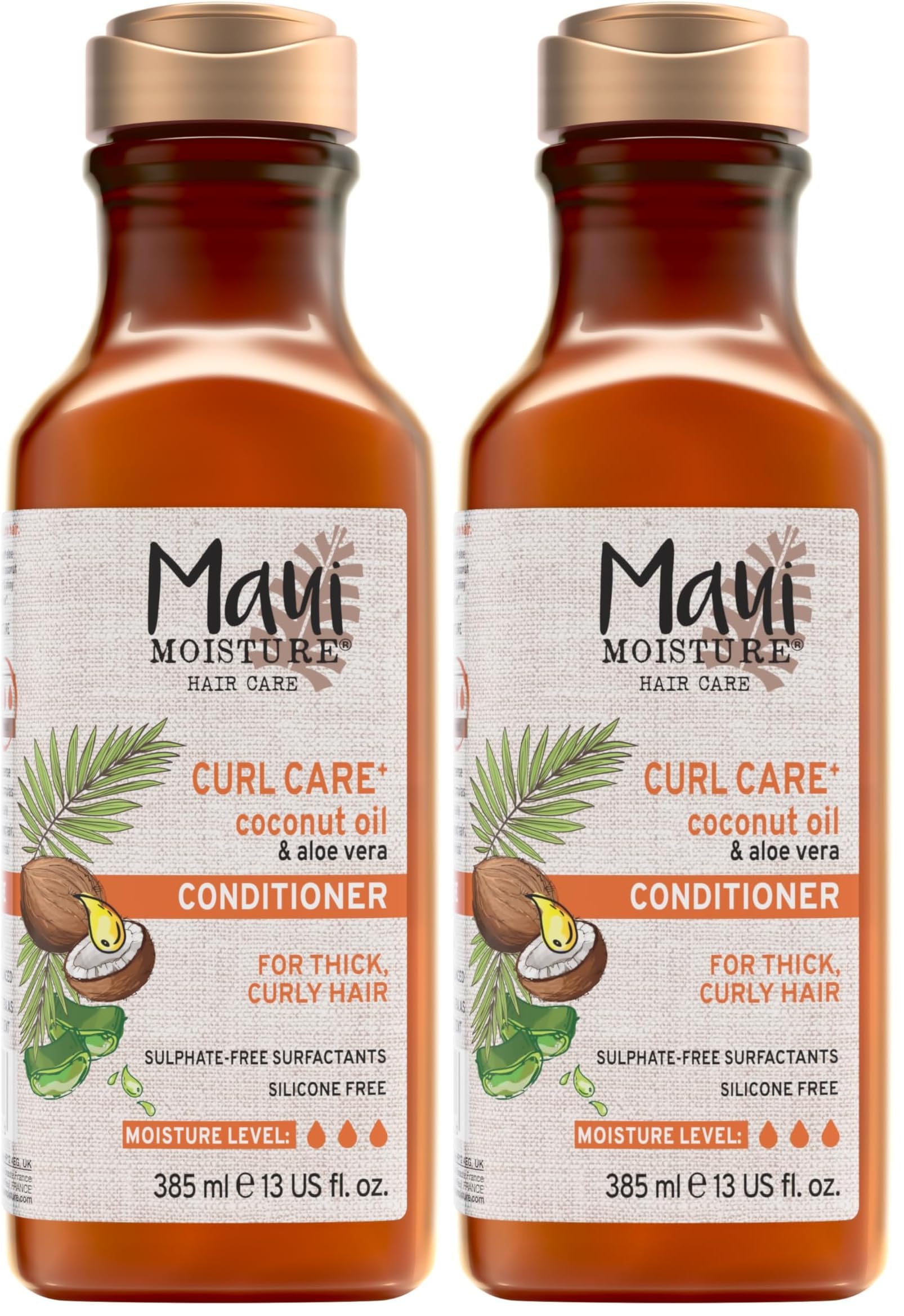 Maui Moisture Curl Care Coconut Oil & Aloe vera Conditioner (385 ml), intensive & reichhaltige Haarspülung, Haarpflege Locken Spülung mit Kokosöl für dickes, lockiges & geschädigtes Haar