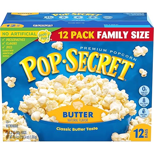 Pop Secret Lot de 12 sachets de maïs soufflé pour