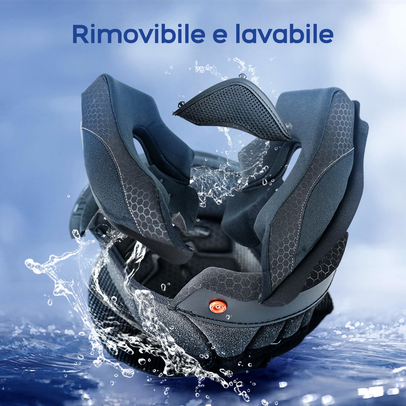 Casco moto per donna e uomo certificato ECE 22.06 - Caschi integrali con visiera parasole, sistema di ventilazione e imbottitura interna rimovibile