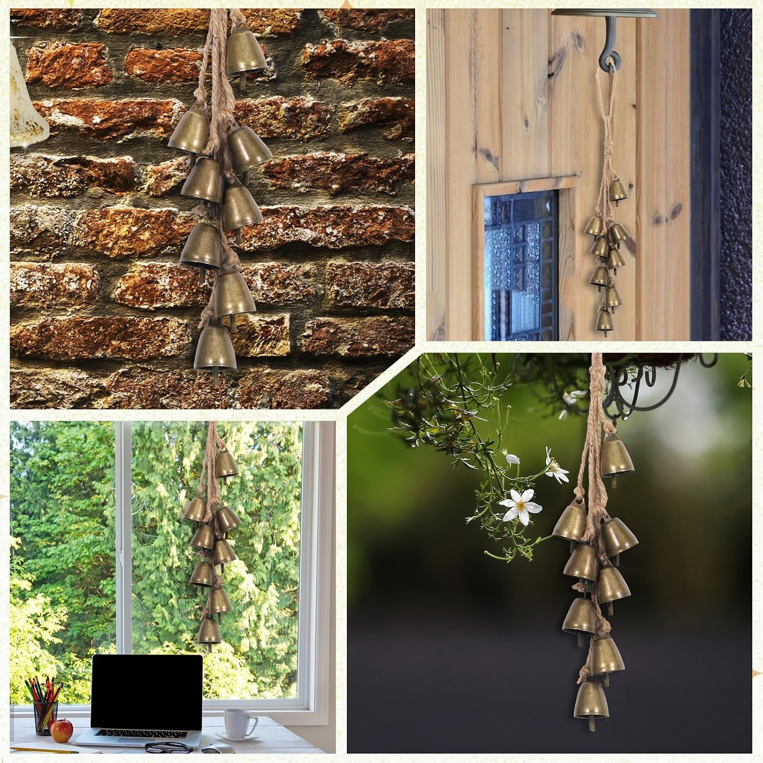 Brass Witch Bells for Door, Witch Hanger Bell for Door Knob