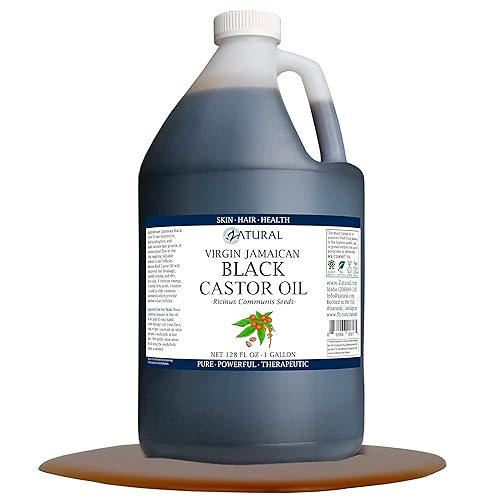 Zatural Aceite de ricino negro, aceite de ricino negro jamaicano tropical 100% puro (1 galón)