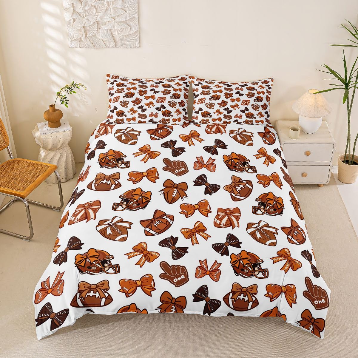 Housse de couette microfibre football parure de lit 2 personnes