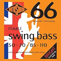 Rotosound Cordas de Baixo de Aço Inoxidável RS66LE Swing Bass 66 (50 70 85 110)