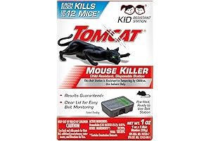 Tomcat Mouse Killer Child Resistant, Disposable Station, 1 Pre-Filled Ready-To-Use Bait Station