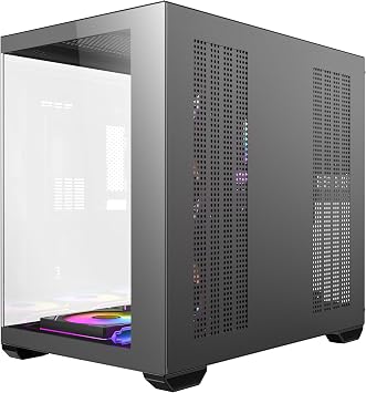 Antec CX Mirror Mini Kule Bilgisayar Kasası, Siyah, 270° Panoramik Temperli Cam, Çift Kamera Tasarımı, 7x120mm ARGB Fan Dahil, 360mm Radyatör Desteği, Type-C 3.2 Gen 1, LED Kontrol Düğmesi