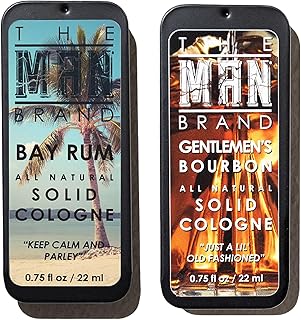 Solid Cologne Sample Set with Bay Rum Solid Cologne and Gentlemen's Bourbon Wax Fragrance (2 Pack - 0.75 oz each)