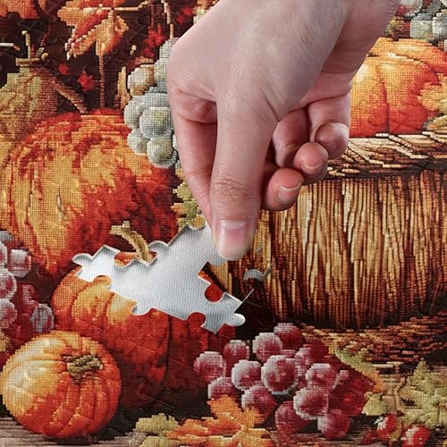 Miniatura 4 de Fall Pumpkin Jigsaw Puzzles for Adults 1000 Pieces,Colorful Puzzle with Mesh Storage Bag,Learning Educational Puzzles for Gift 2011495