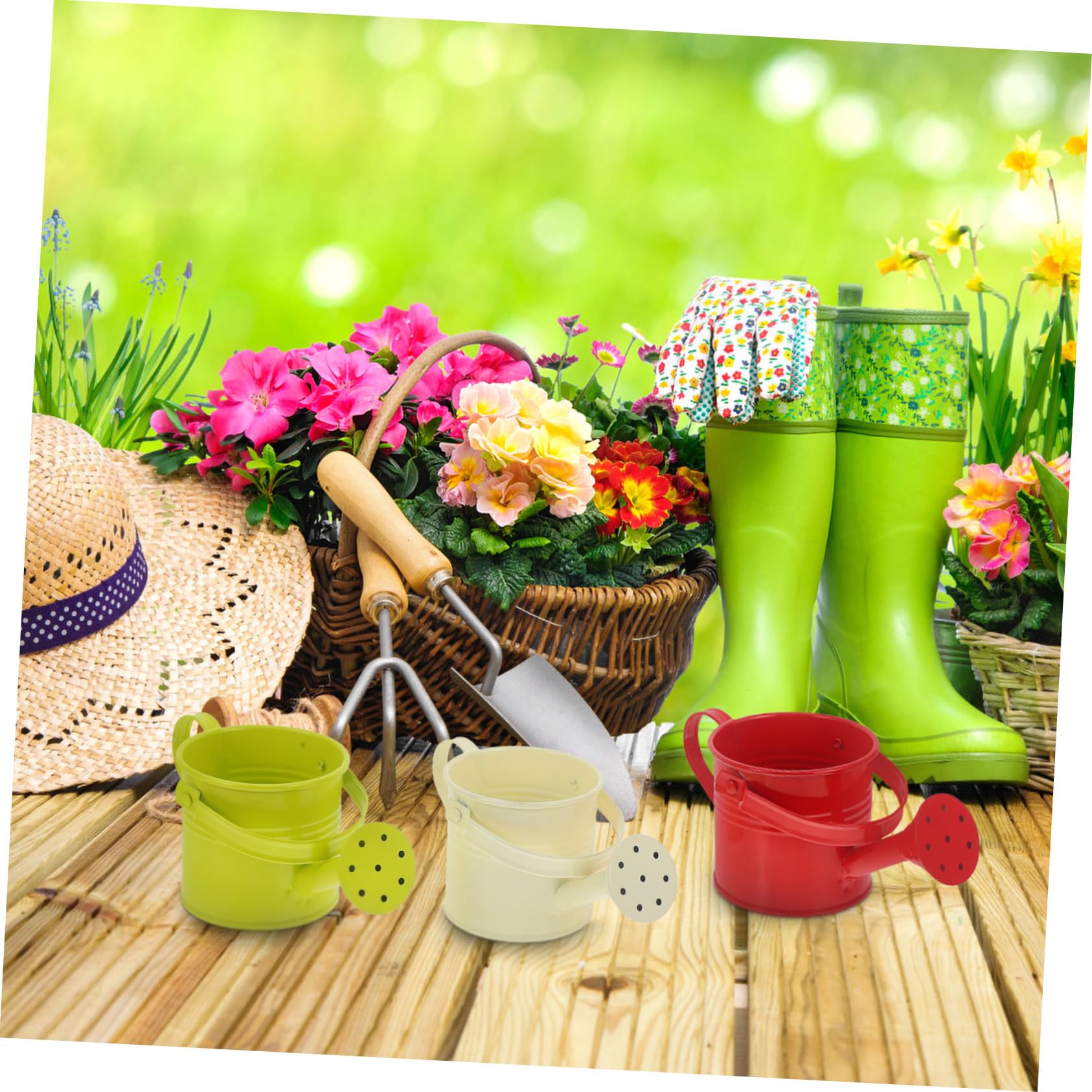 Regadera Infantil de Hierro para Jardinería, 6 Piezas