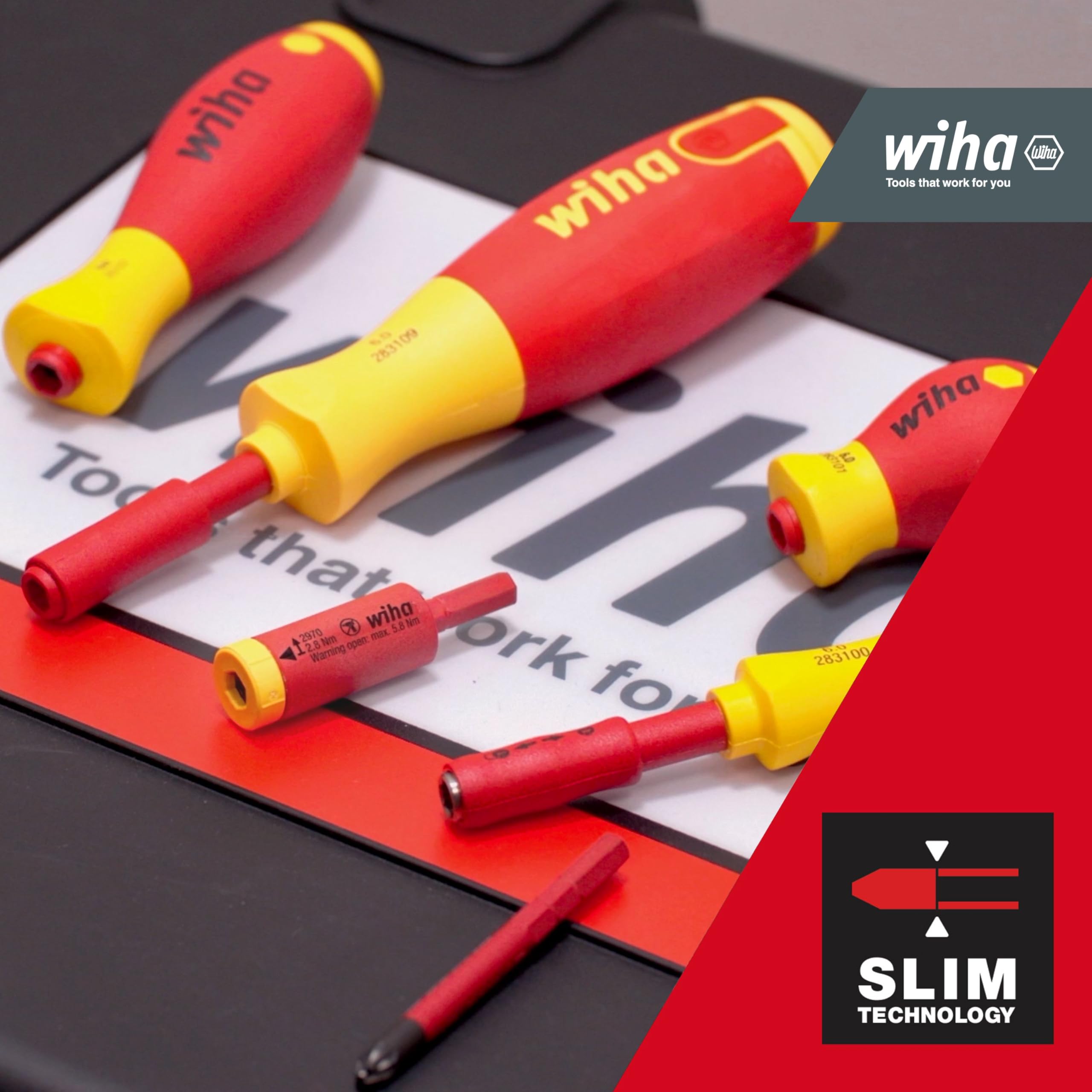 Wiha Drehmoment Set easyTorque Adapter electric für slimBits und slimVario Halter 5-teilig I Drehmoment-Adapter I 0,8-4,0 Nm I VDE geprüft (41479)