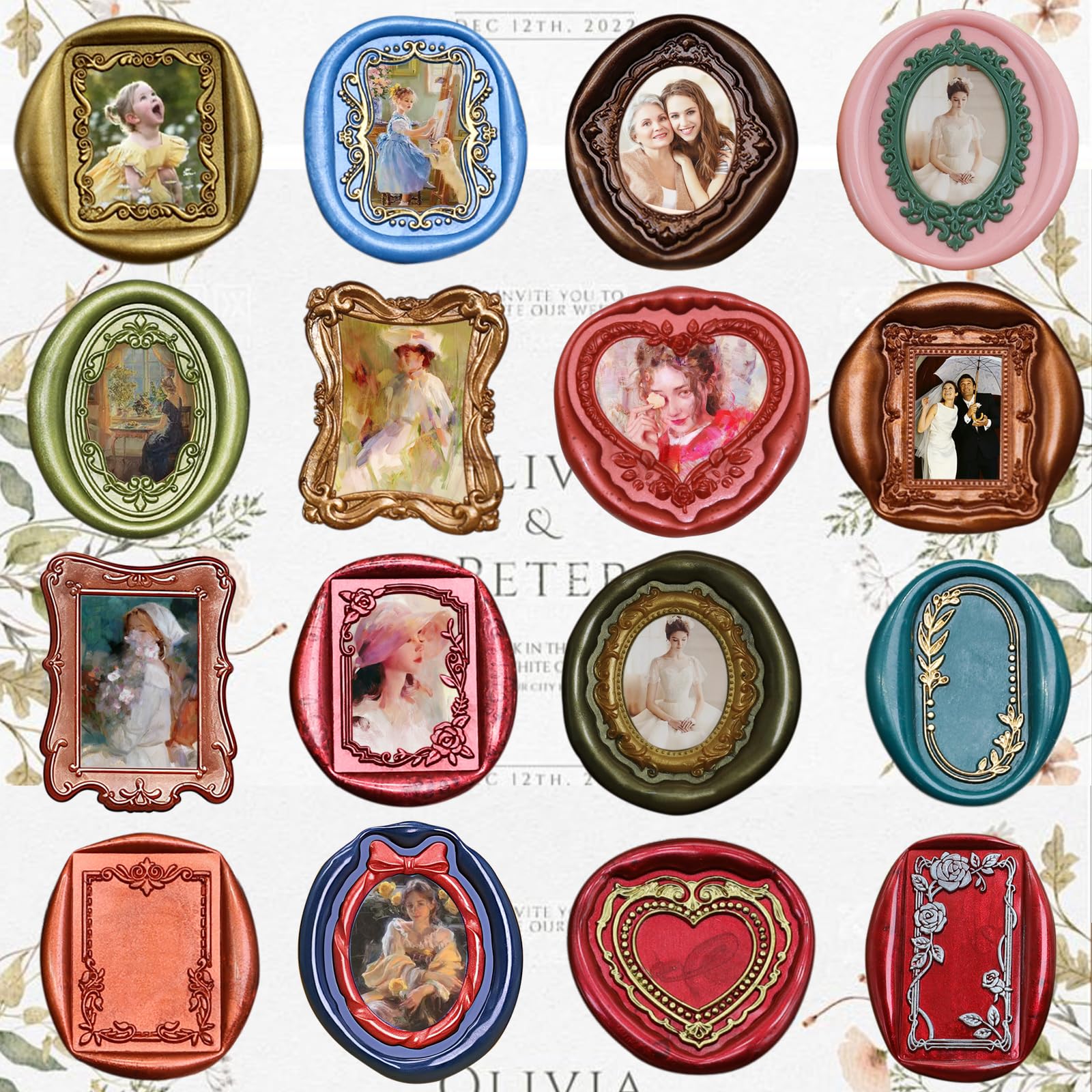 Frame Wax Stamp,atopbb 3D Relief Frame Relief Wax Seal