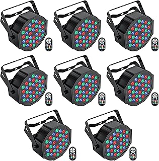 U`King LED Par Lights DJ Stage Light RGB 36 LED with Sound Activated Remote Control DJ Uplighting for Wedding Party Club Christmas Stage Lighting (8 Packs)