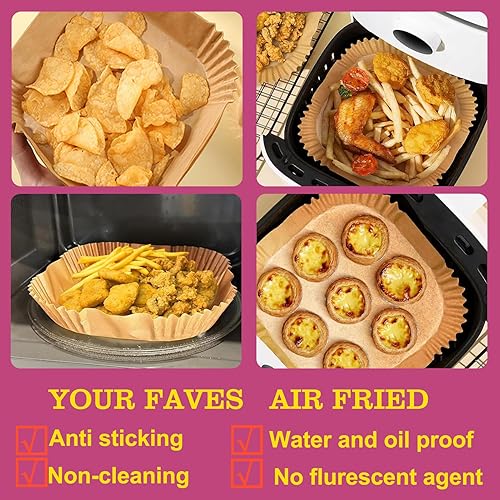 Miniatura 6 de Forros para freidora de aire para freidora de aire rosa, forros de papel desechables para freidora de aire Paris Hilton, freidora de aire blanca,