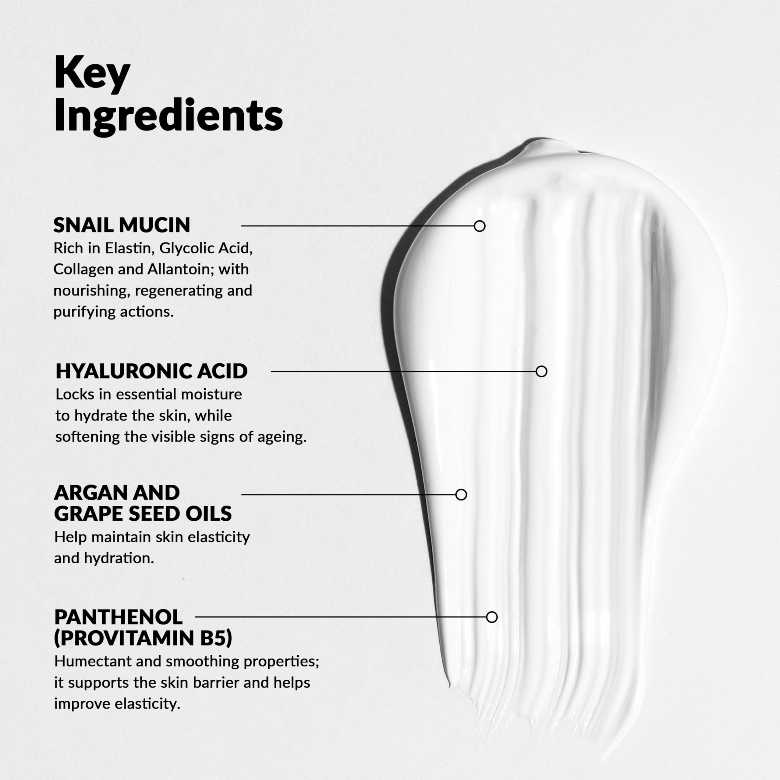 Nuvò Snail Slime Face Cream with Hyaluronic Acid and Argan Oil