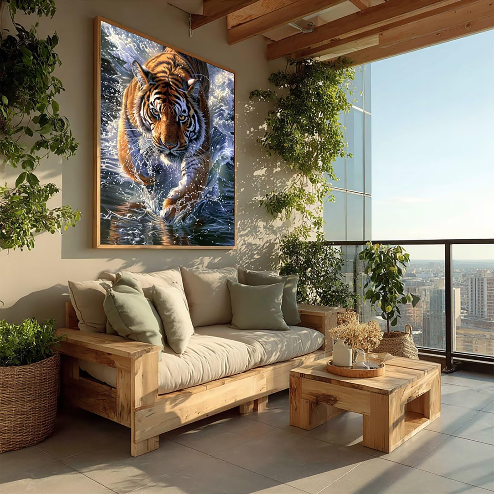 Tigre Diamond Painting 90x120cm, DIY Diamond Painting Kit Completo, C-1777