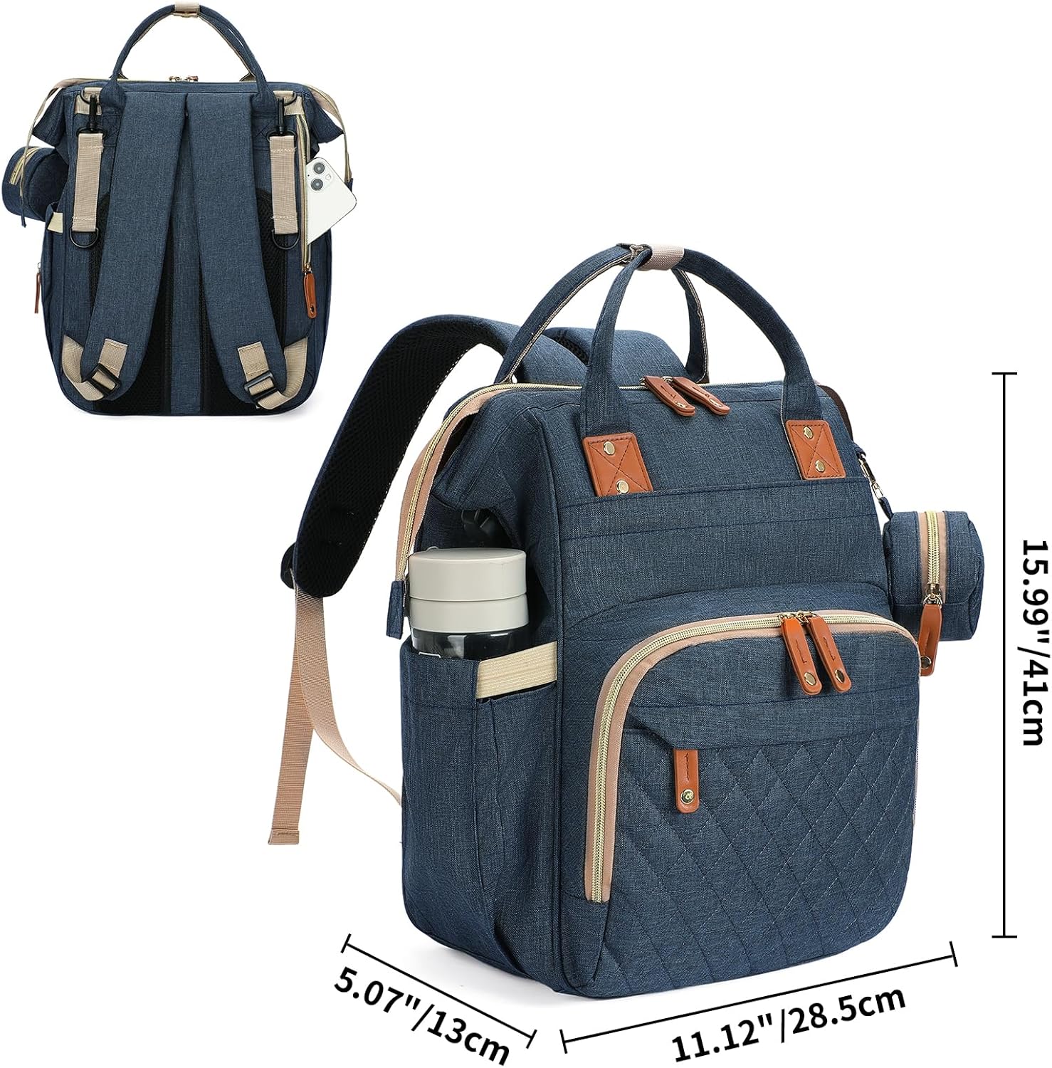 GAEKEAO Laptop Backpack for Women 15.6 inch Travel Work Backpack Purse with USB Port Casual Daypack for Nurse Teacher Cute Computer Bookbag for College Business,Navy Blue