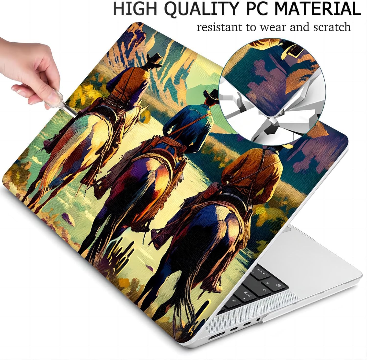 Compatible with MacBook Neo 13-inch, Hard Shell Case with Keyboard Cover and Screen Protector (A3404 A18 Pro chip, 2026 Release) - Western Cowboys MC21564