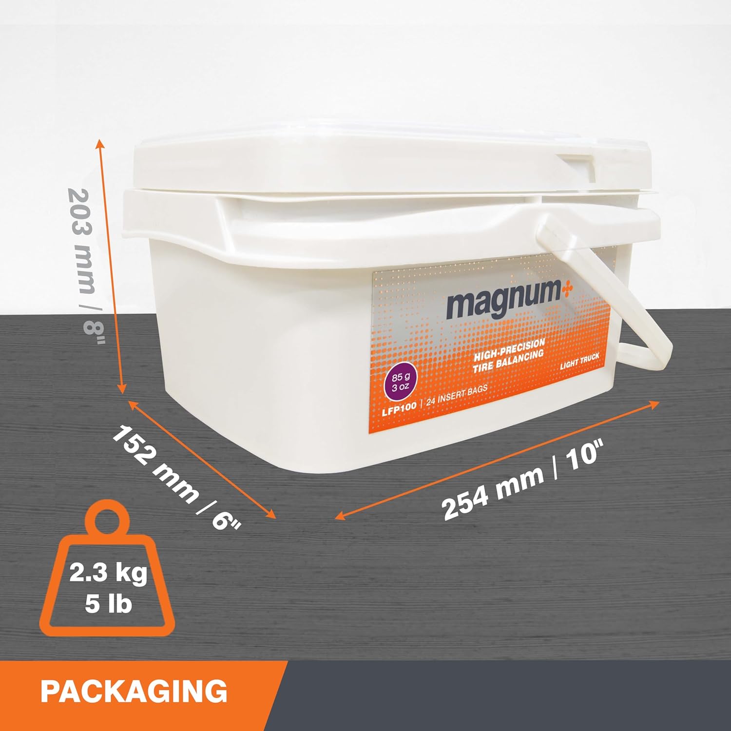 magnum+ Tire Balancing Beads – Fleet Tub of 24 Bags (3oz / 85g Each)