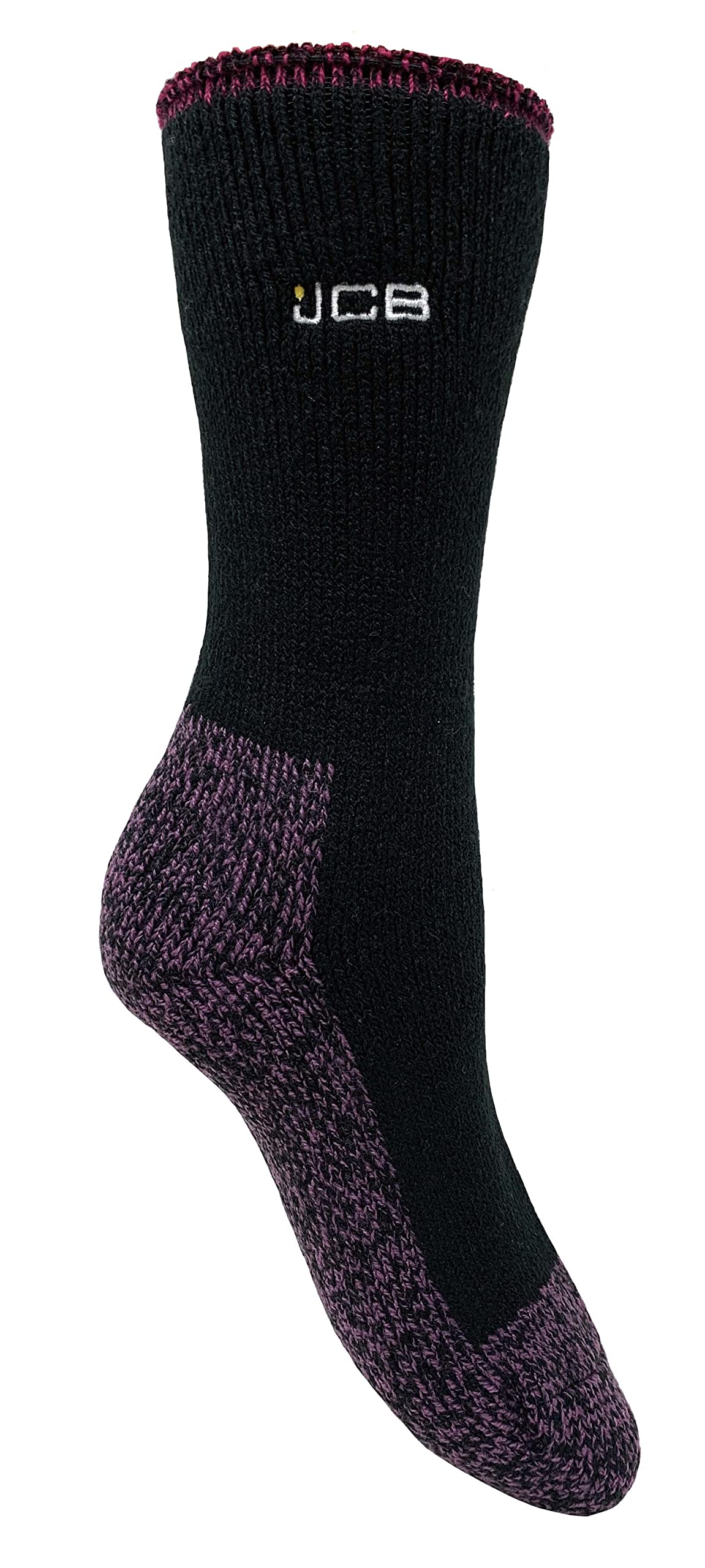 JCB - Ladies Thermasock Work Socks | 1 pack | Black | UK 4-7, EUR 37-41 | Womens Thick Thermal Winter Warm Socks