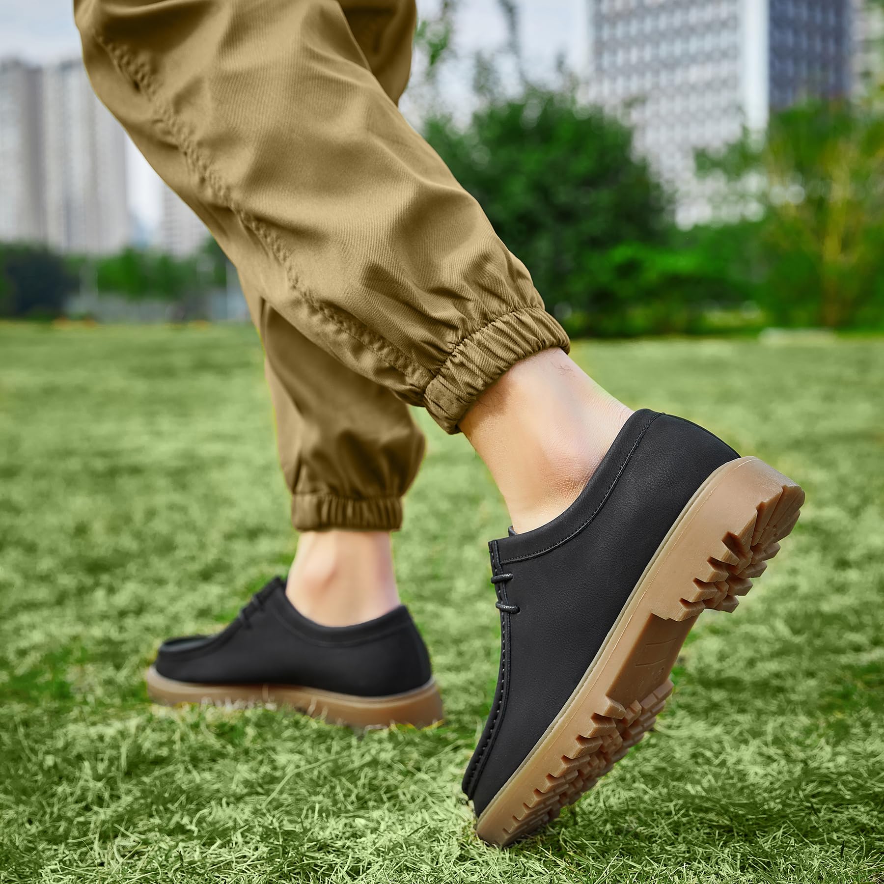 Allthemen Hombre Mocasines Cuero Casual Náutico Cordones