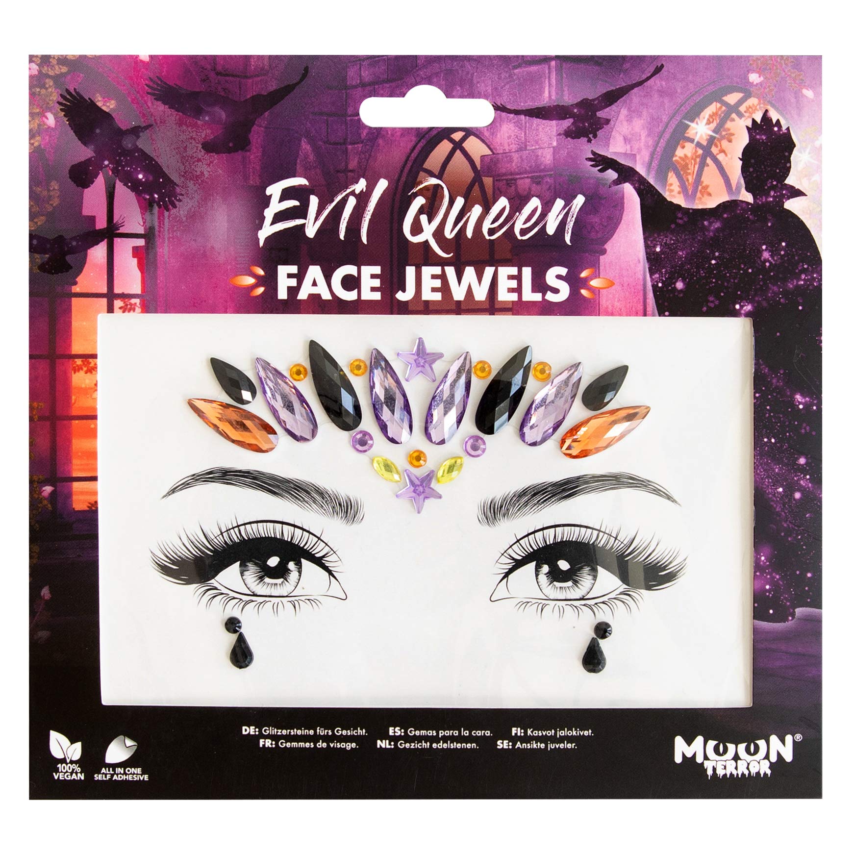 Face Jewels by Moon Terror, black, Medium