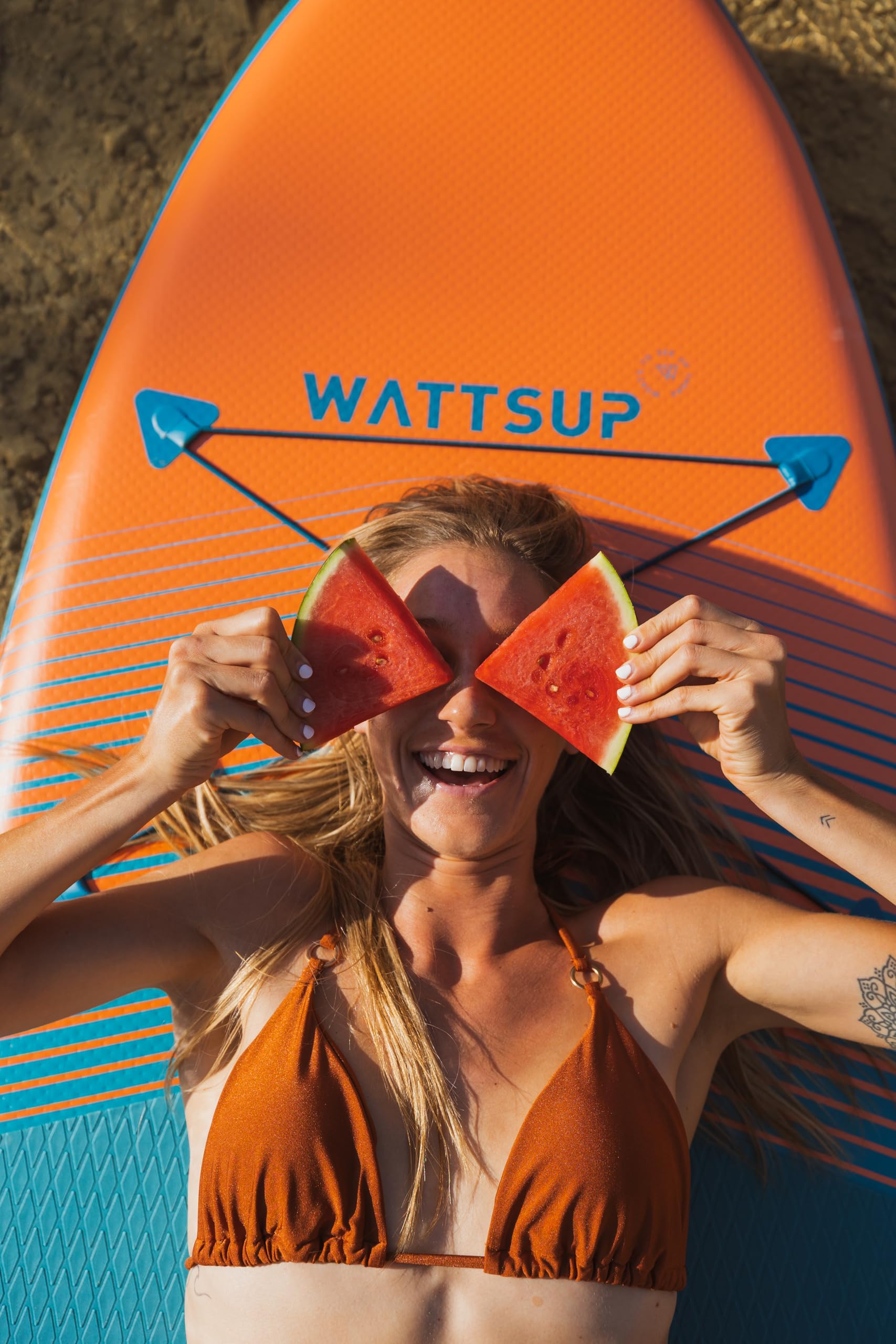 Wattsup - SUP Stand Up Paddle gonfiabile - Gamma First - Dropstitch - Pacchetto completo: Pagaia, Leash, Pompa, Borsa da trasporto