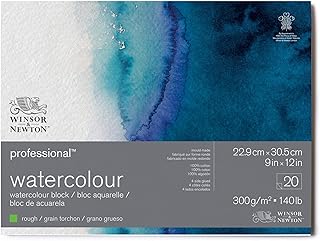 Winsor & Newton Professional Watercolor Paper Block, 9" x 12", Rough