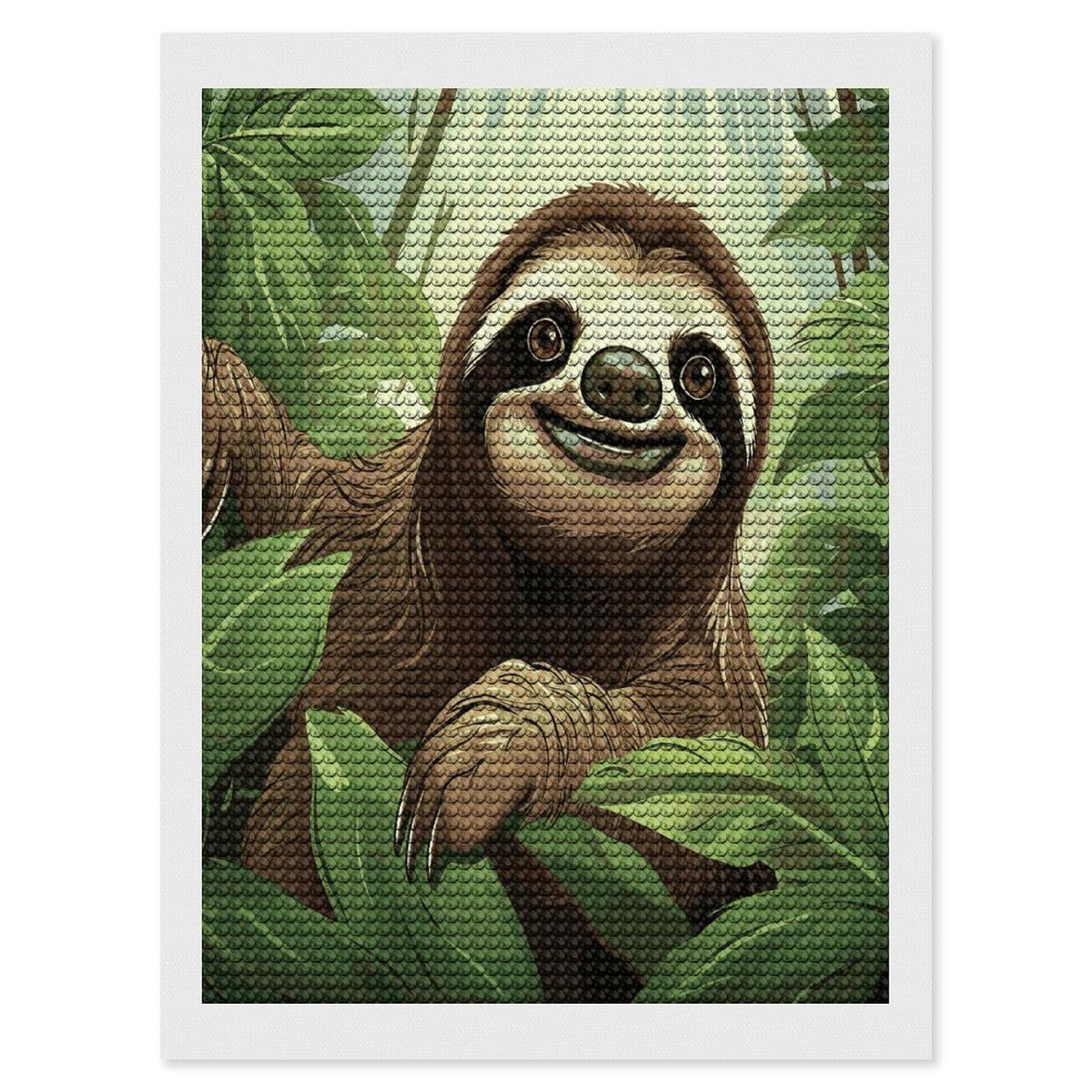 JTREHY Sloths Background Diamond Art Kits Personalized DIY Round Diamond Painting Kits for Beginner Full Drill Diamonds Dots Paintings for Adults Gem Art Crafts Home Decor