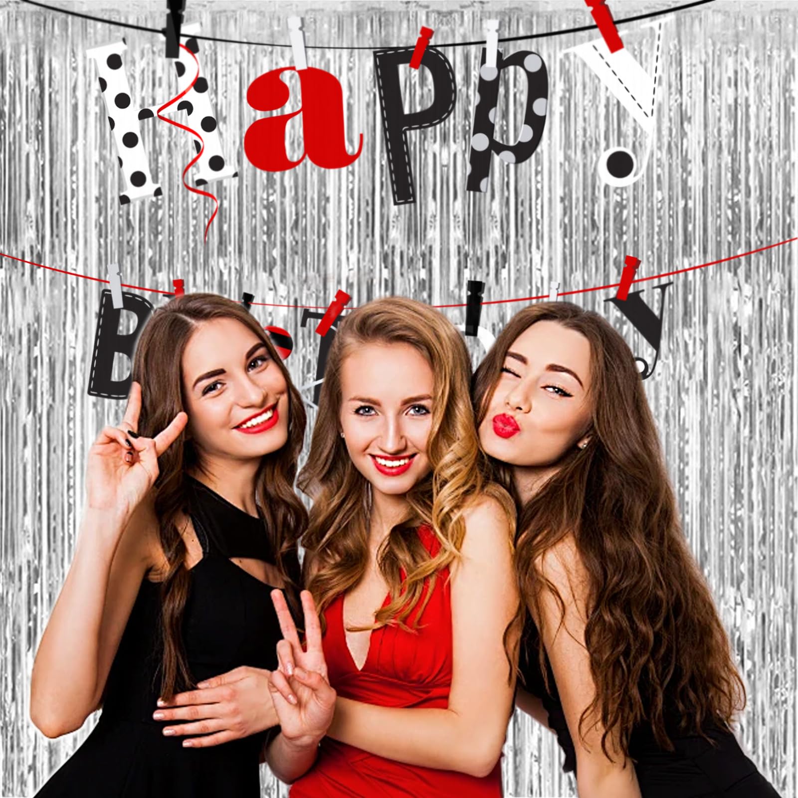 Tende Arcobaleno Metallizzate Per Feste - Set 3 Pezzi 1x2m | Decorazione Parete - Foto 2