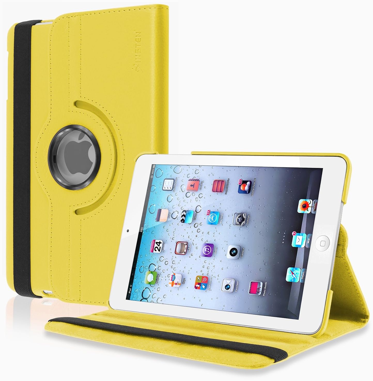 Insten 360-Degree Swivel Leather Case for Apple iPad mini, Yellow (PAPPIPDMLC24)