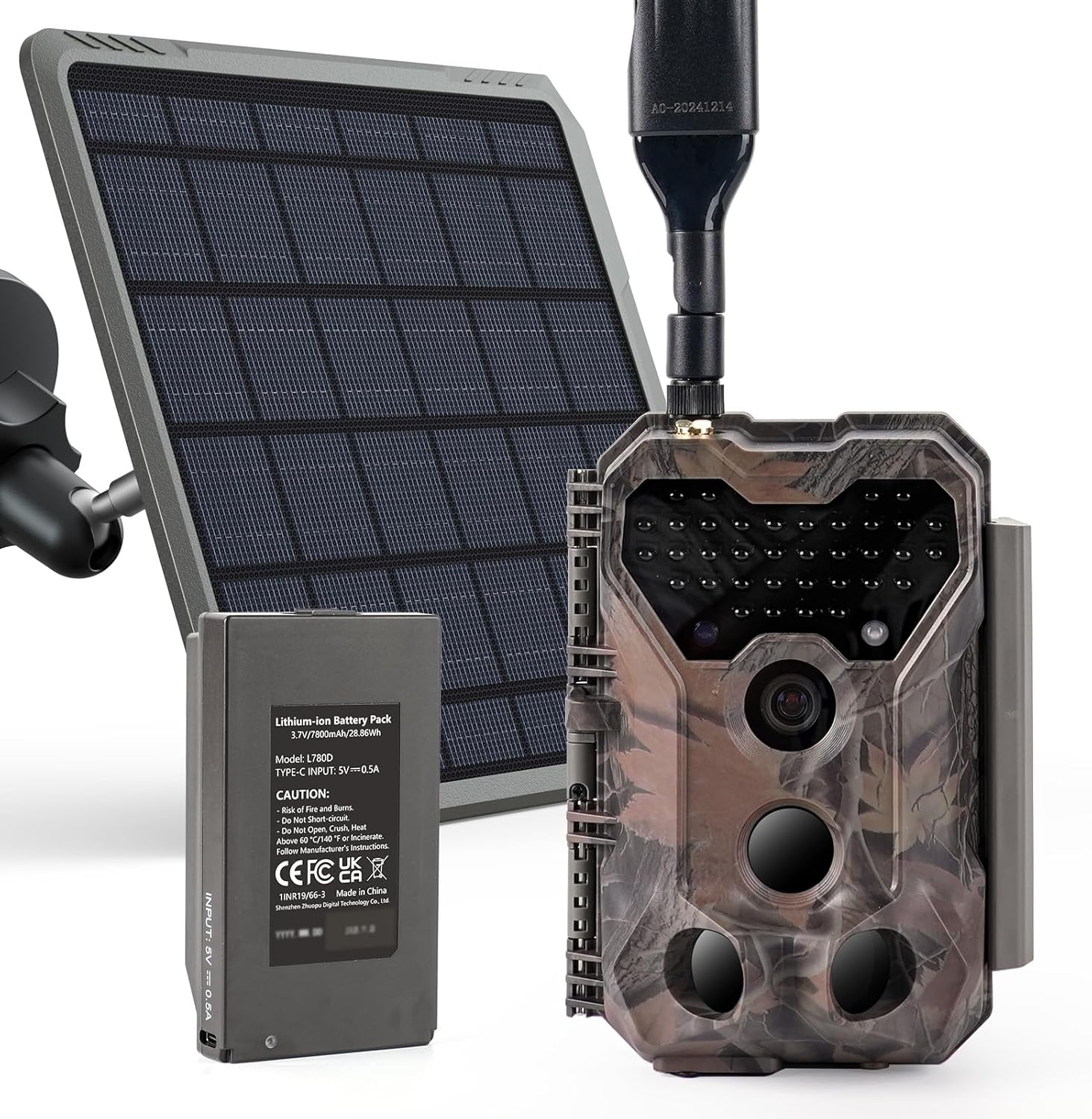Meidase Solar Cellular Trail Camera S965 Pro (Non-WiFi), Live View, GPS Tracking, 7800mAh Rechargeable Battery, Motion Activated, Ideal for Hunting & Off-Grid Monitoring