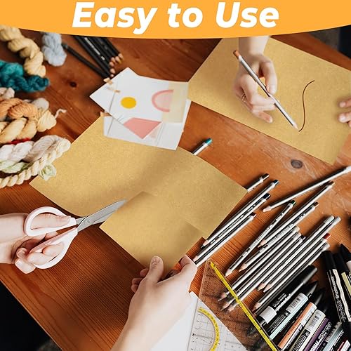 Miniatura 5 de Cartulinas Kraft a granel, 50 hojas de papel de cubierta pesada, papel de construcción de 8.5 x 11 pulgadas de grosor para hacer tarjetas de