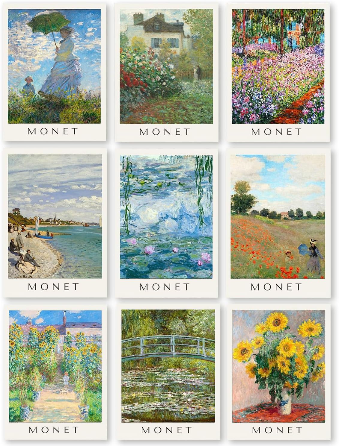 Jakener 9 Pack Diamond Art Kits for Adults Beginners,World Famous Paintings Cat Diamond Painting Kits for Adults,5D Full Drill DIY Diamond Dot Gem Art Kit Wall Home Decor Arts Craft 16x12 inch