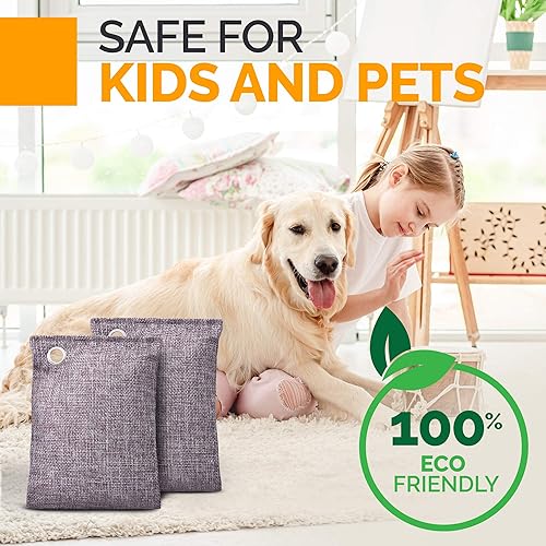 Miniatura 8 de Absorbedor de olores de carbón activado para olores fuertes en el automóvil, armario, zapatos, sótano. 10 bolsas de carbón activado absorbentes de