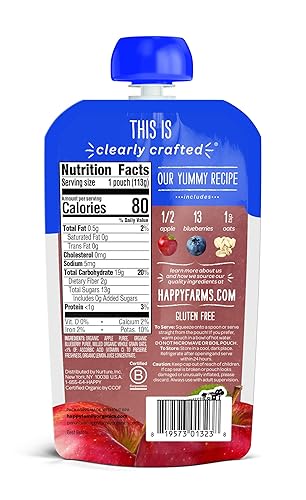 Miniatura 3 de Happy Baby Organics Manzanas Arándanos y Avena 4 oz