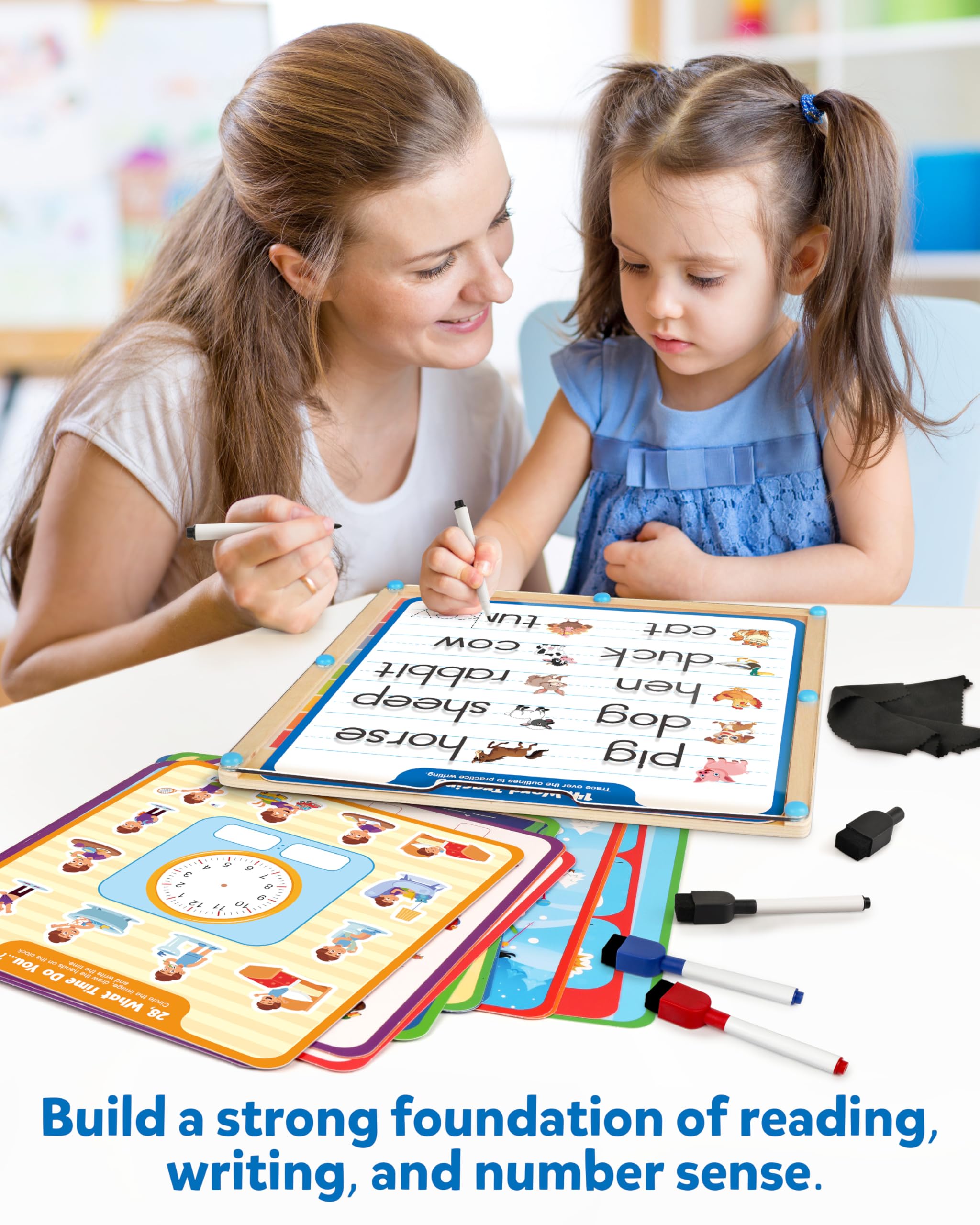 Coogam Montessori Tableau à cent pour l'écriture manipulative en bois, jouets Montessori chiffres de 1 à 100, pratique de l'écriture de l'alphabet pour activité éducative préscolaire, jeu