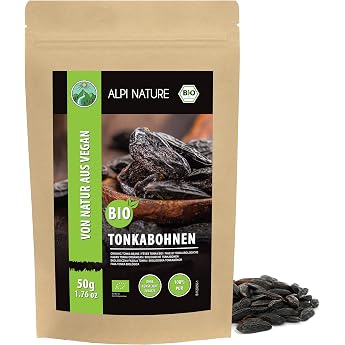 Alpi Nature Tonka Beans Whole Organic 50 g for Cooking Baking and Desserts