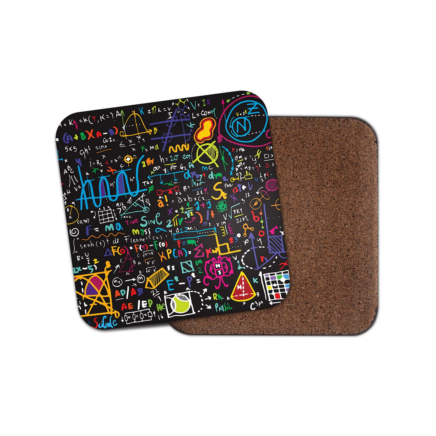 Destinationvinyl Multicolor 1 X School Blackboard Coaster - Science Chemistry Physics Maths Student #14822
