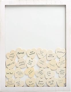 Kate & Milo Wedding Guestbook Token Frame, Includes 50 Heart Tokens, Per...