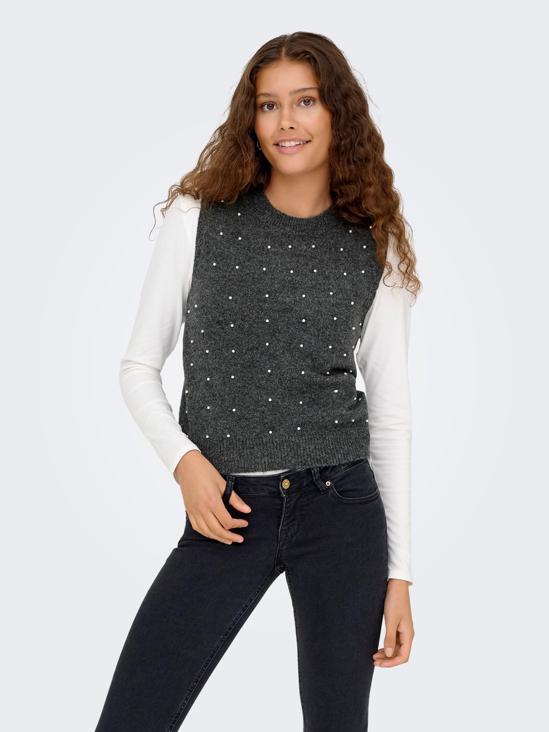 ONLY Onlrenata SL O-Neck Pearl Vest KNT Onlrenata SL O-Neck Pearl Vest KNT Femme (Lot de 1)