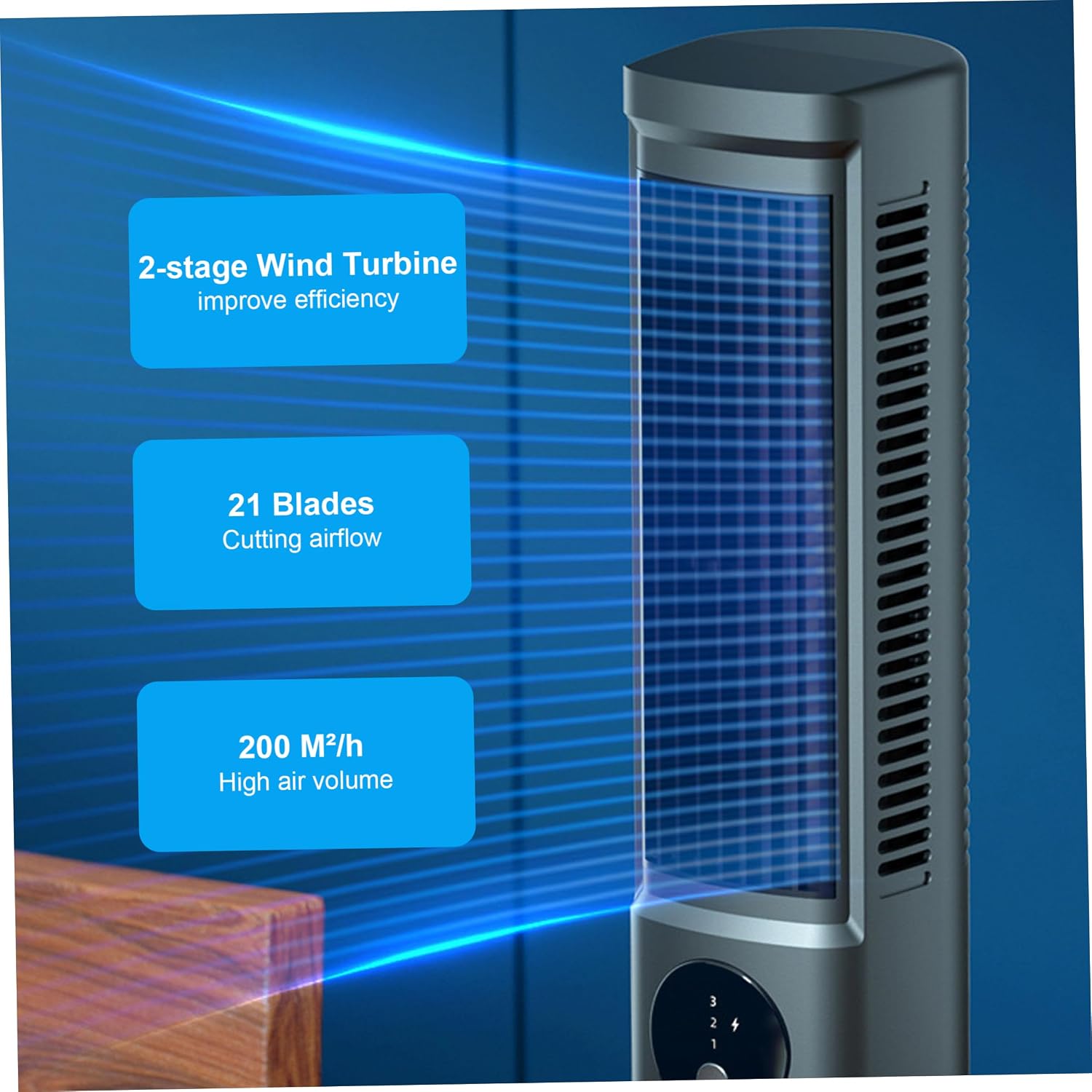 2pcs Fans that Cool Like Air Conditioners, Dual-Position Bladeless Tower Fan with 3 Speeds, Fan that Blows Cold Air, Black