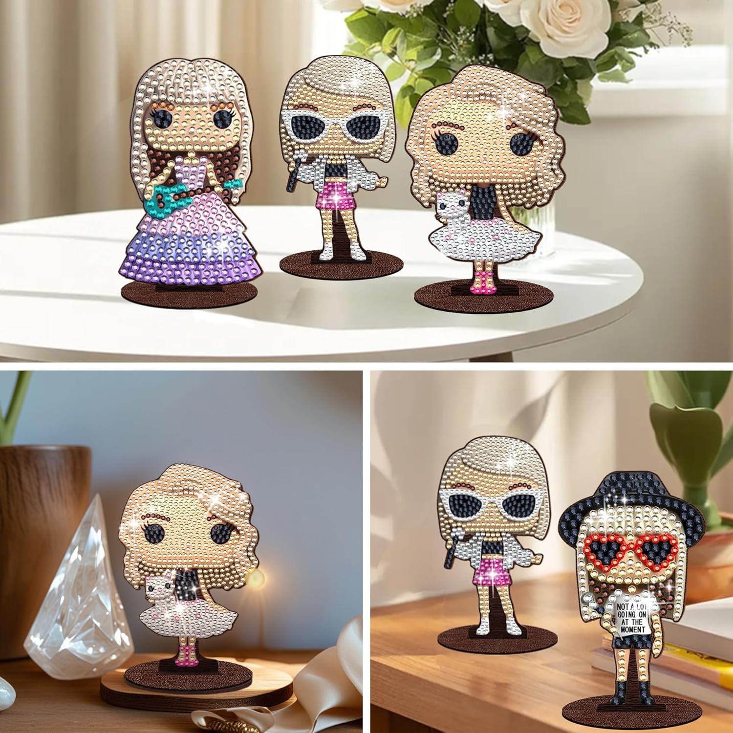 WYNDYN Tabletop Diamond Art Kits, 4Pcs Diamond Painting Kit, Stand Up Diamond Art Kits for Adults, Gifts for Women, Easy-to-Make Acrylic Gem Kits - Image 5