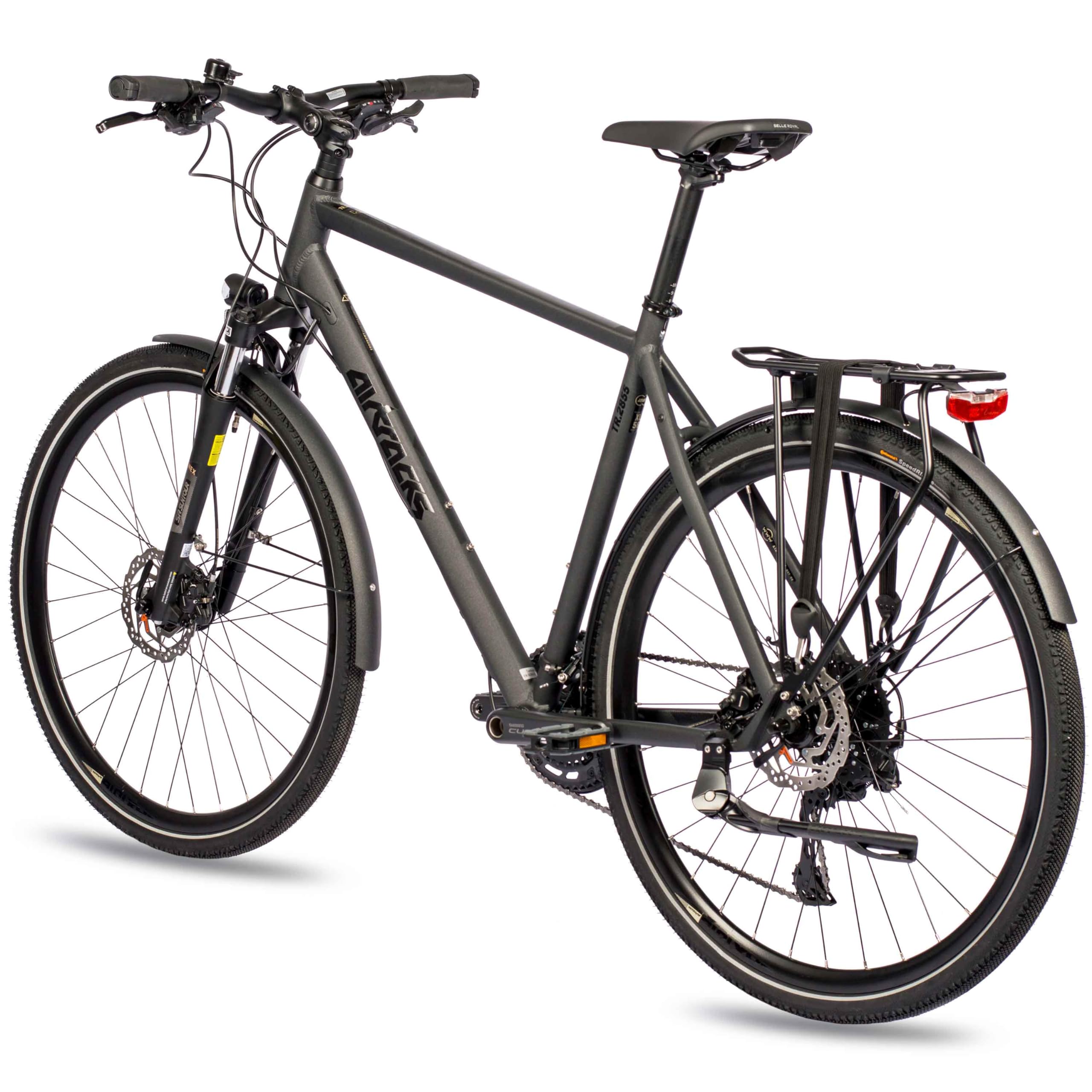 Airtracks Herren Trekking Fahrrad 28 Zoll Trekkingrad TR.2855-C 2x10 Gang Shimano CUES RD-U6020-10 Shadow Black Schwarz Rahmenhöhen 52cm 56cm Modell 2026
