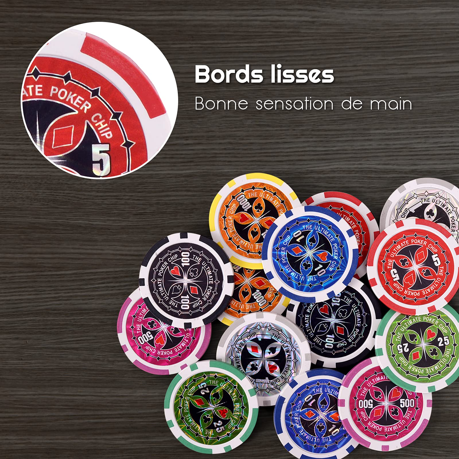 GOPLUS Mallette de Poker avec 300 Jetons, 2 Jeux de Cartes en Plastique, 5 Dés, 1 Bouton Dealer, Etui en Aluminium, Jeu de Casino Professionel Convient à la Famille et aux Amis (Noir)