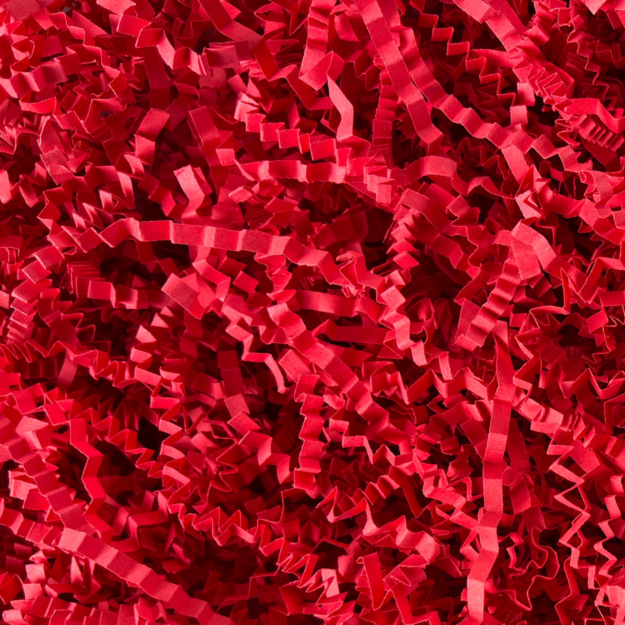 MARSROAM Red Crinkle Paper Filler 1 LB Shredded Confetti Easter Basket Grass