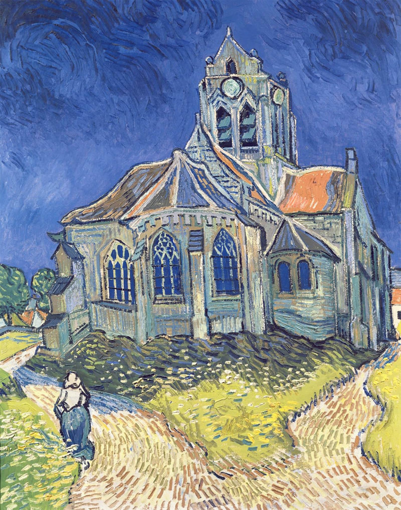 Cuadro de la Iglesia de Auvers sur Oise: dale vida a tus paredes vacías con 60x90cm 5