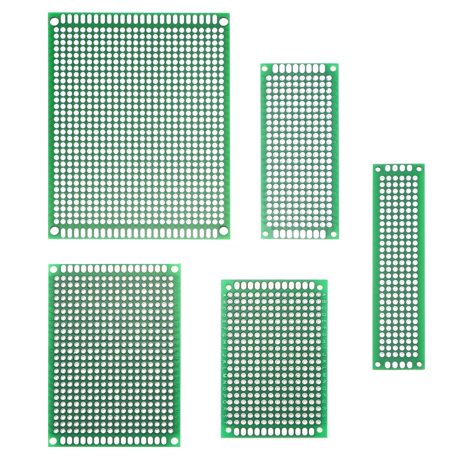 QWORK® 32 Pezzi prototipo PCB a doppia faccia, 6 dimensioni schede PCB, breadboard, compatibile con Arduino progetti