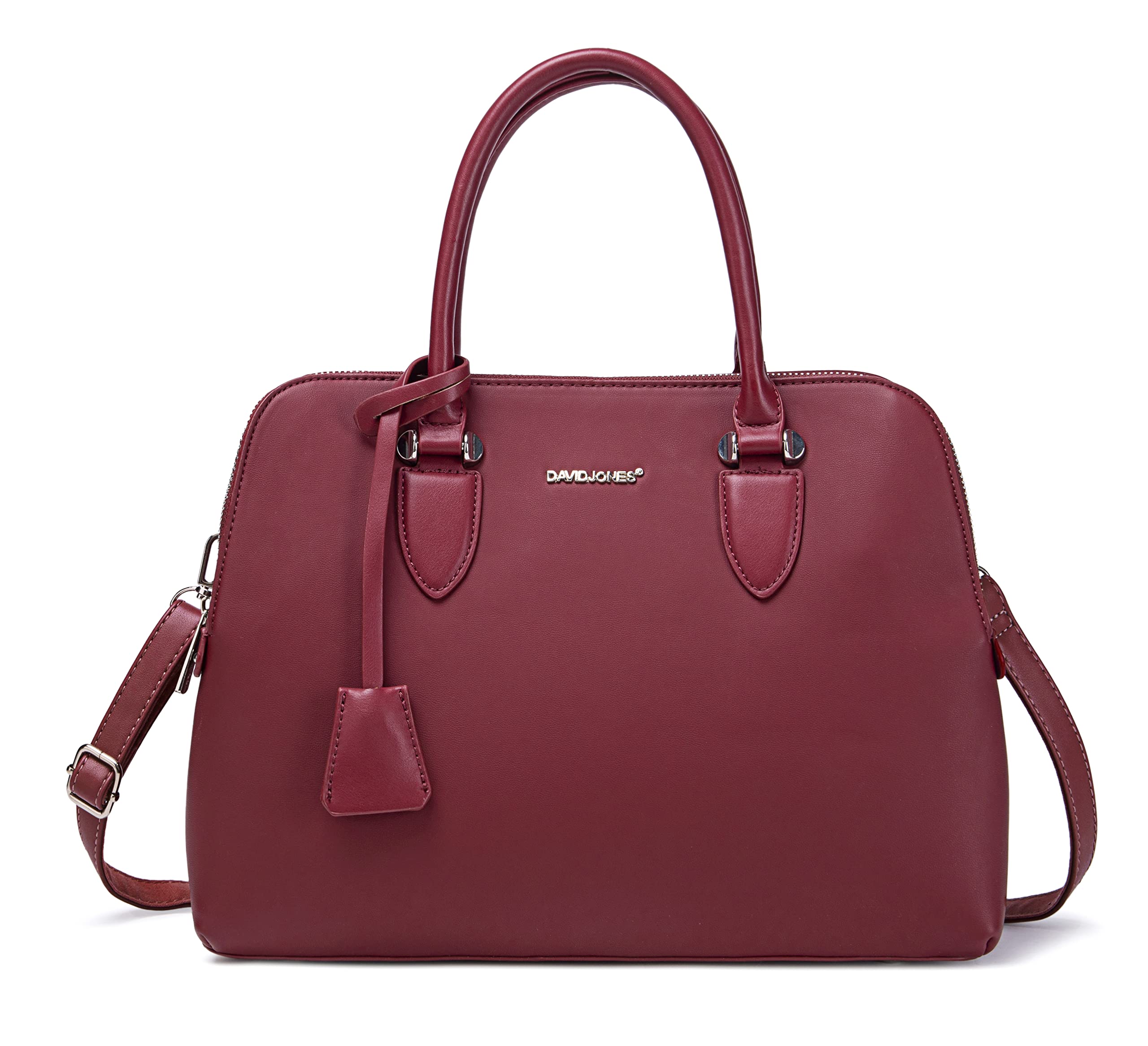 David Jones - Borsa a Mano Bugatti Elegante Donna - Borsa a Tracolla Spalla PU Pelle Molte Tasche Scomparti - Tote Shopper Bag Borsetta Grande Lavoro Satchel Cartella Manico Superiore - Rosso