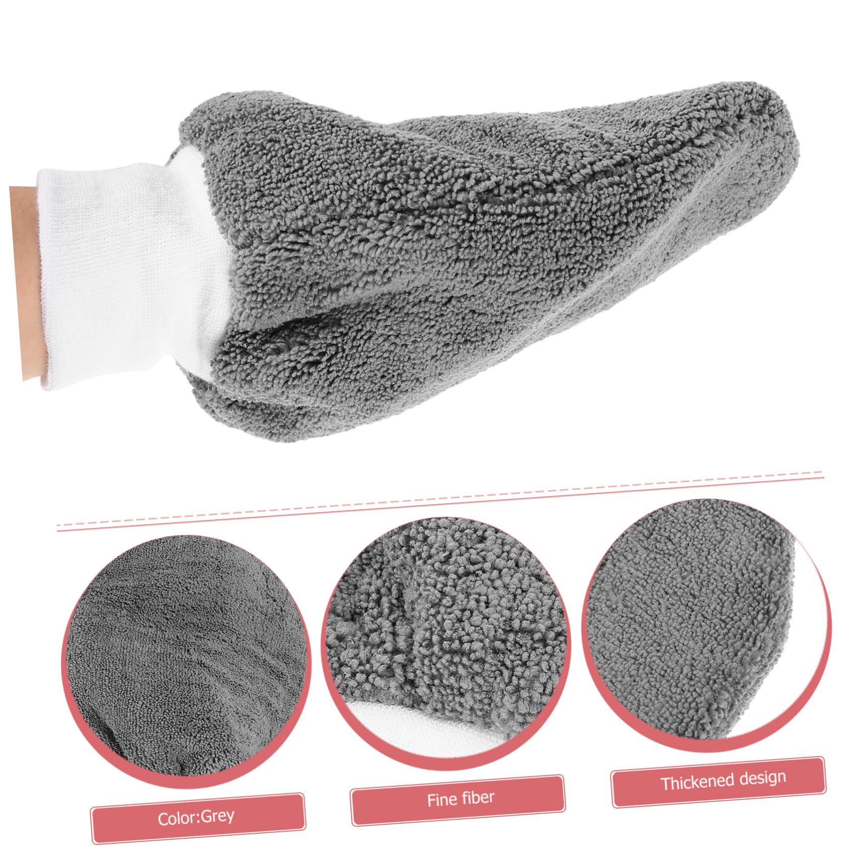 Didiseaon 5 Juegos Guantes De Lavado De Autos Guante De Lavado Auto Detallado para Auto Gel Guantes para Lavar Autos Guante De Lavado Exterior Fibra Extrafina Grey 2 Piezas * 5