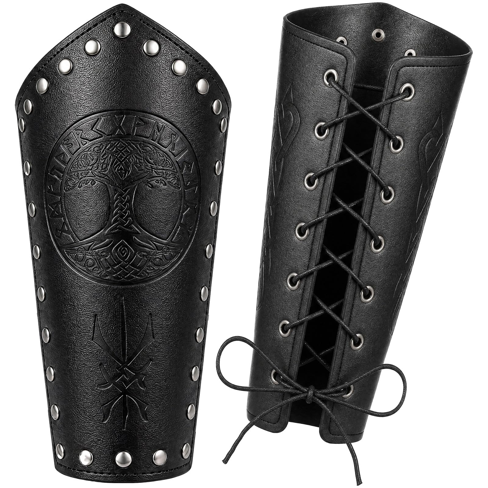 Patelai 1 Pair Faux Leather Arm Bracers